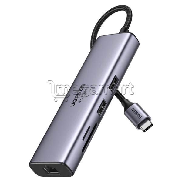 USB hub ugreen 60515 CM512 7-in-1 4K HDMI, 2x usb-a, GLan,USB-C pd (100W — Giriş nöqtələri, Bakı