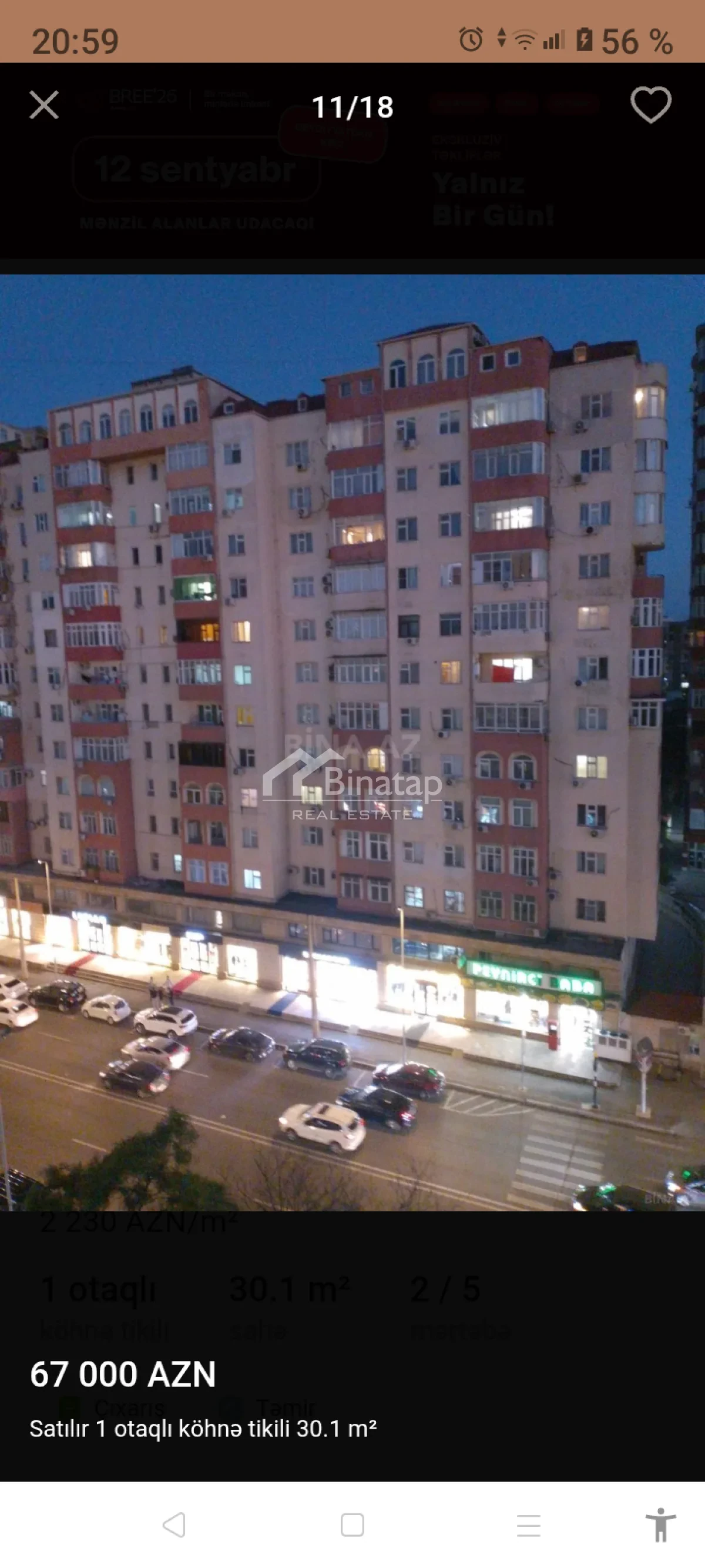Satılır 1 otaqlı köhnə tikili 30.1 m², Sumqayıt mərkəz — Mənzil, Bakı (3)