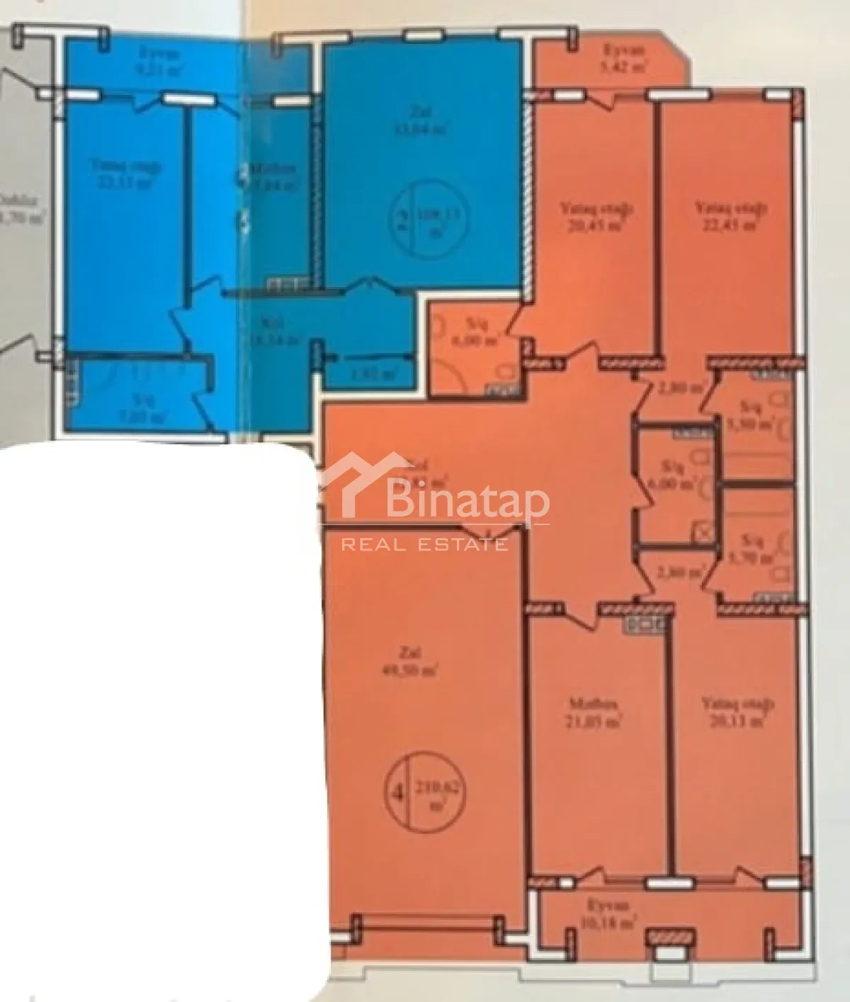 Satılır 4 otaqlı yeni tikili 211 m², Nizami metrosu, Yasamal rayonu — Mənzil, Bakı (5)