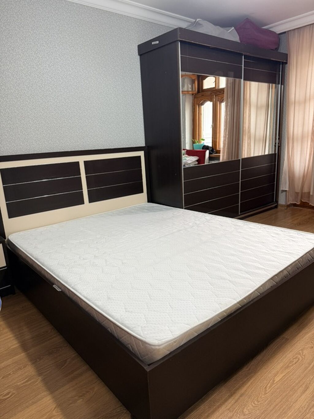 İki nəfərlik yataq dəsti - Ölçü: təxmini 160×200 sm (şəkillərə əsasən — Yataq otağı mobilya dəstləri, Bakı (4)