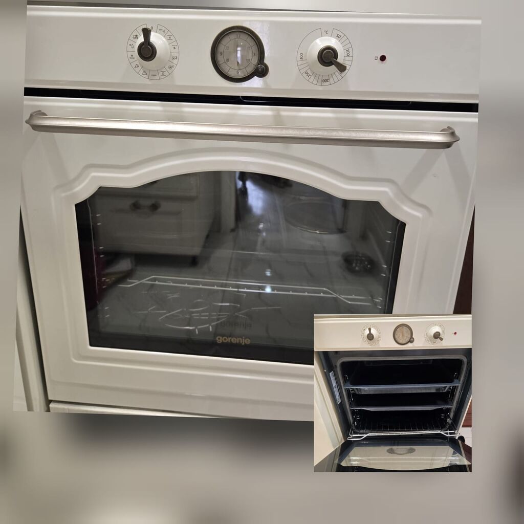 Gorenje ankastr soba – klassik ağ dizayn, şüşə qapılı ön pəncərə və — Masaüstü plitələr, Bakı