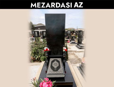 Ətrafında oturacaq olan məzar və qəbir daşları — Bakı