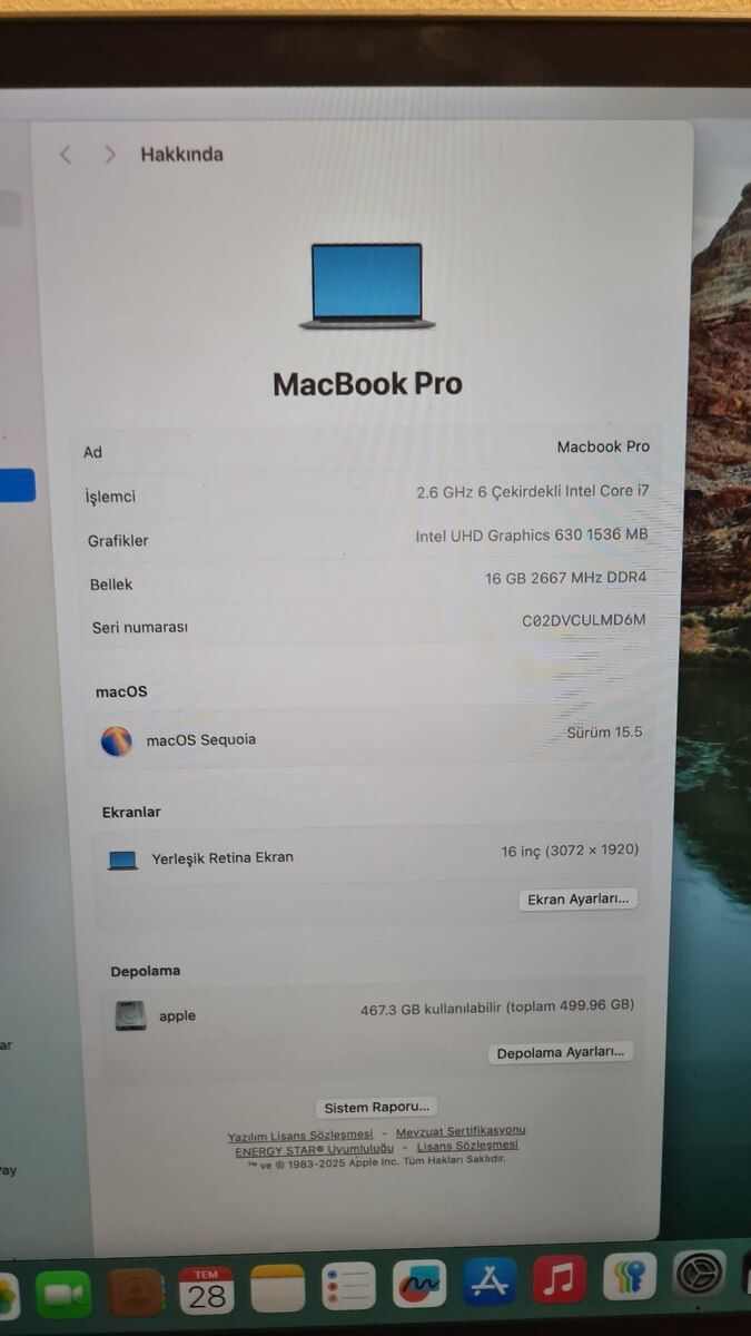 Apple Macbook Pro i7 2019 — Noutbuklar, Bakı (5)