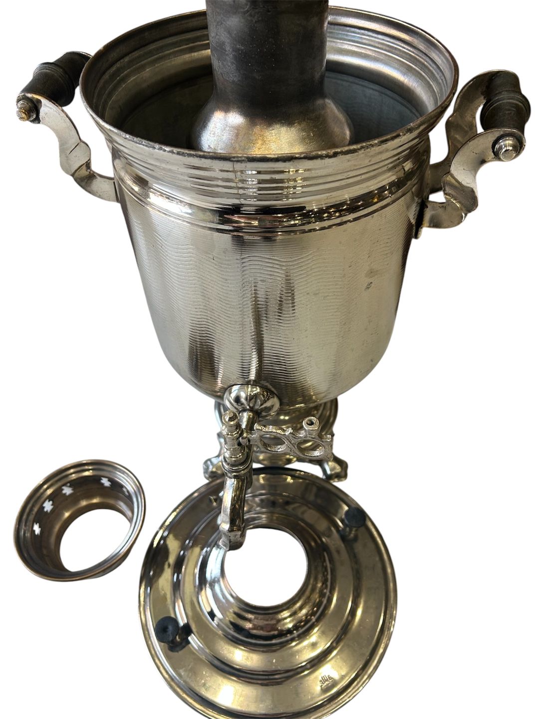Restavrasiya olunmuş samovar SE-4764, latun/mis, gümüşü, 5 L — Mallar, Bakı (2)