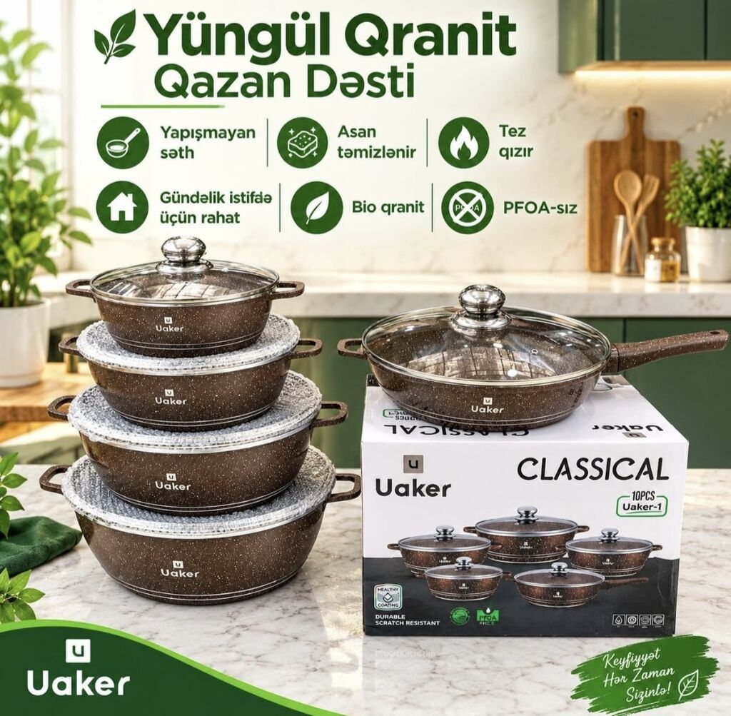 Qazan, rəng - Boz, Qranit — Bişirmə qabları, Bakı (3)