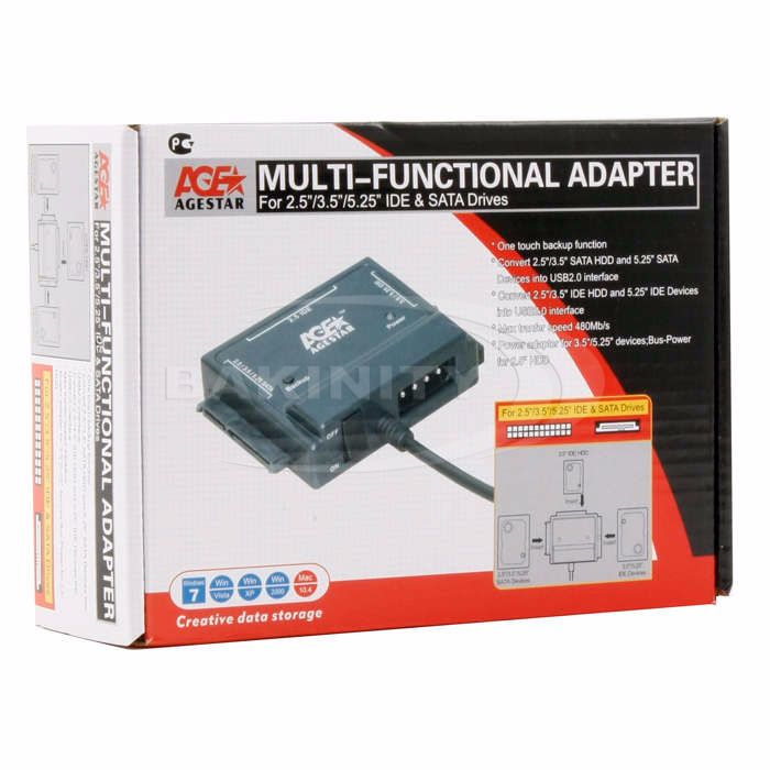 AgeStar IDE / Sata USB2.0 Adapter Fubcp — Keçidçilər və sabit disk qutular, Bakı (2)
