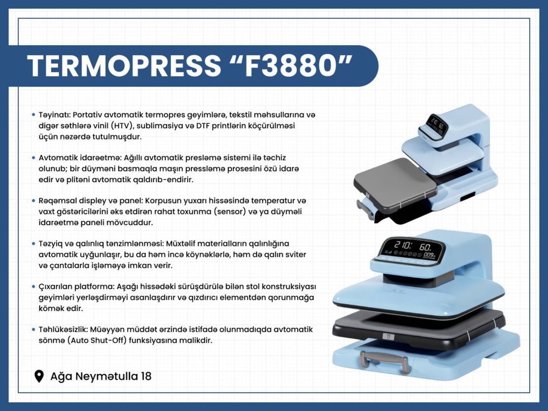Termopress F3880 — Ofis texnikası və istehlak malları, Bakı (2)