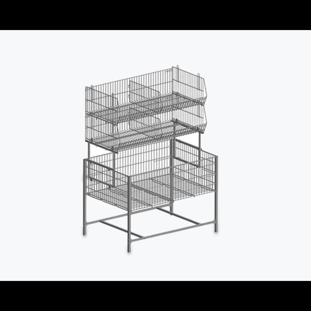 Metal Səbətli Vitrin Stendi – Market və Mağazalar üçün Təşkilat Stendi — Vitrini, Bakı