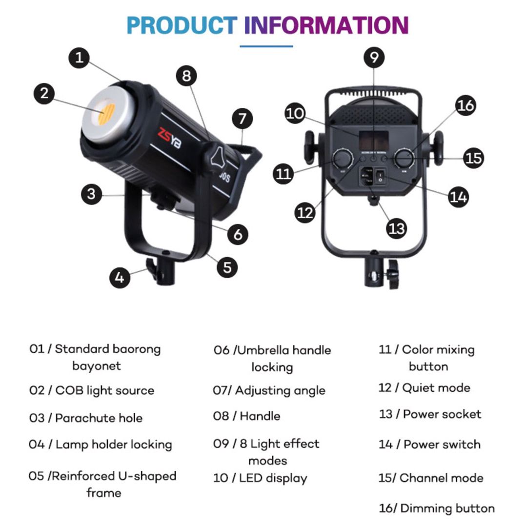 Zsyb Y200S 210W Pro LED işıqlandırması — Foto və video texnikası, Bakı (8)