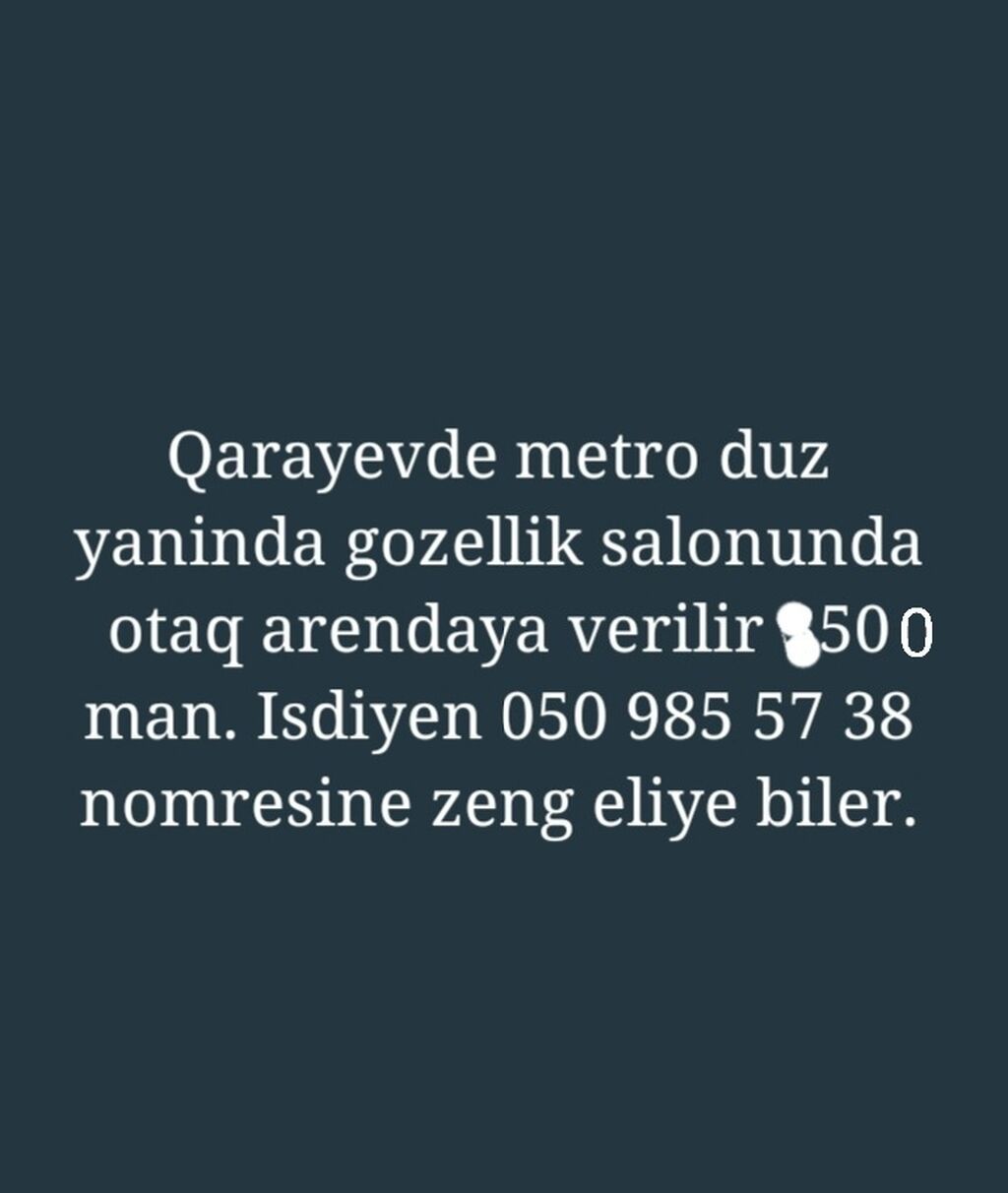 Qarayevdə, metroya birbaşa yaxın ərazidə yerləşən gözəllik salonunda — Ofis, Bakı