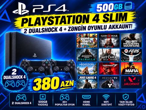 Sony PlayStation 4 Slim 500GB — 380 ₼ · Bakı · Oyunlar, konsollər və proqramlar Sony PlayStation 4 Slim 500GB — Bakı