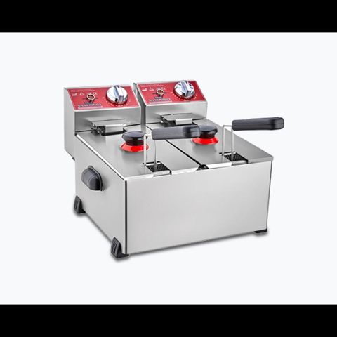 Silverinox 2141 Elektrik Fritöz 3+3 Litr İkili Qazan 4000W Peşəkar — ფრიტიურები