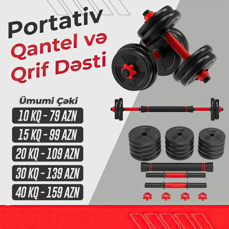 Qantellər dəsti "Barbell and Dumbbell" — İdman, hobi, istirahət, Bakı (7)