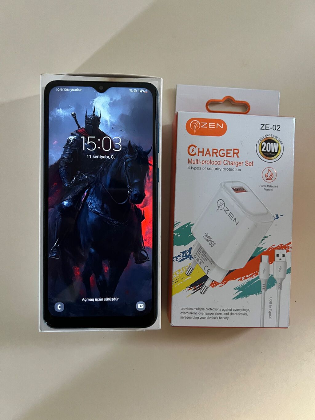 Samsung Galaxy A02, 32 GB, rəng - Göy, Sensor — Samsung, Bakı (4)