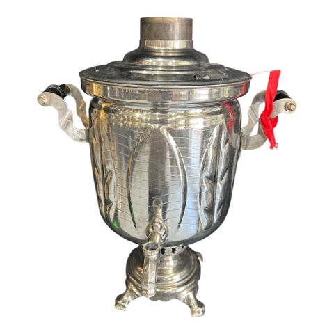 Restavrasiya olunmuş samovar, latun, gümüşü, 5 l — Bakı