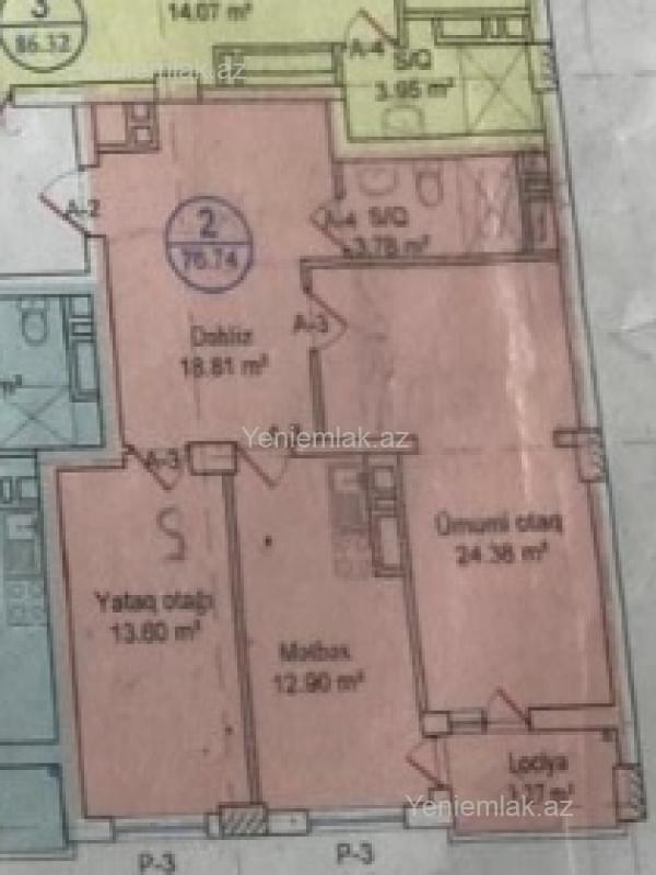Satılır 2 otaqlı Bina evi menzil (Yeni tikili), 76.7 m², Nizami rayonu — Mənzil, Bakı (2)