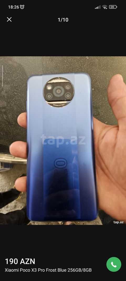 Poco X3 Pro, 256 GB, rəng - Mavi, Barmaq izi — Ağdam