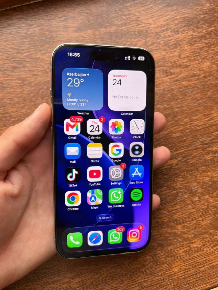 Apple iPhone 15 Pro Natural Titanium 256GB/8GB — Smartfonlar, Bakı