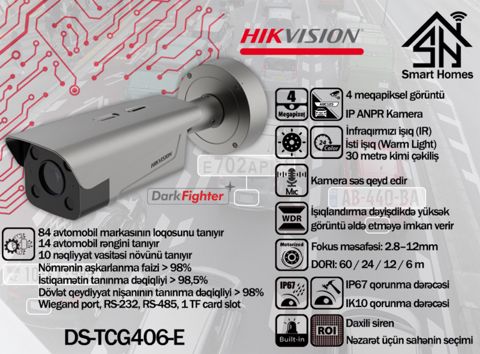 Hikvision Anpr IP kamerası DS-TCG406-E — Bakı