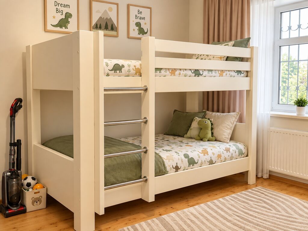 Uşaq otağı üçün iki mərtəbəli çarpayı - Material: möhkəm taxta — Yataqlar, Digah