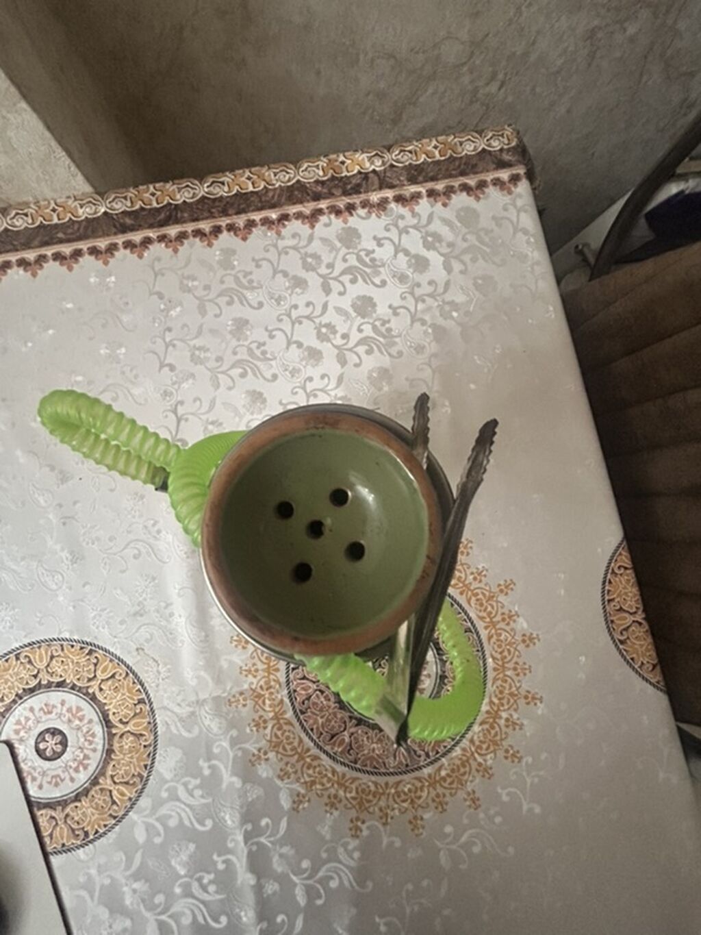 Kiçik ölçülü nərgilə (hookah) dəsti - Rəng: yaşıl şüşə kolba, yaşıl — Elektronik siqaretlər, Bakı (2)