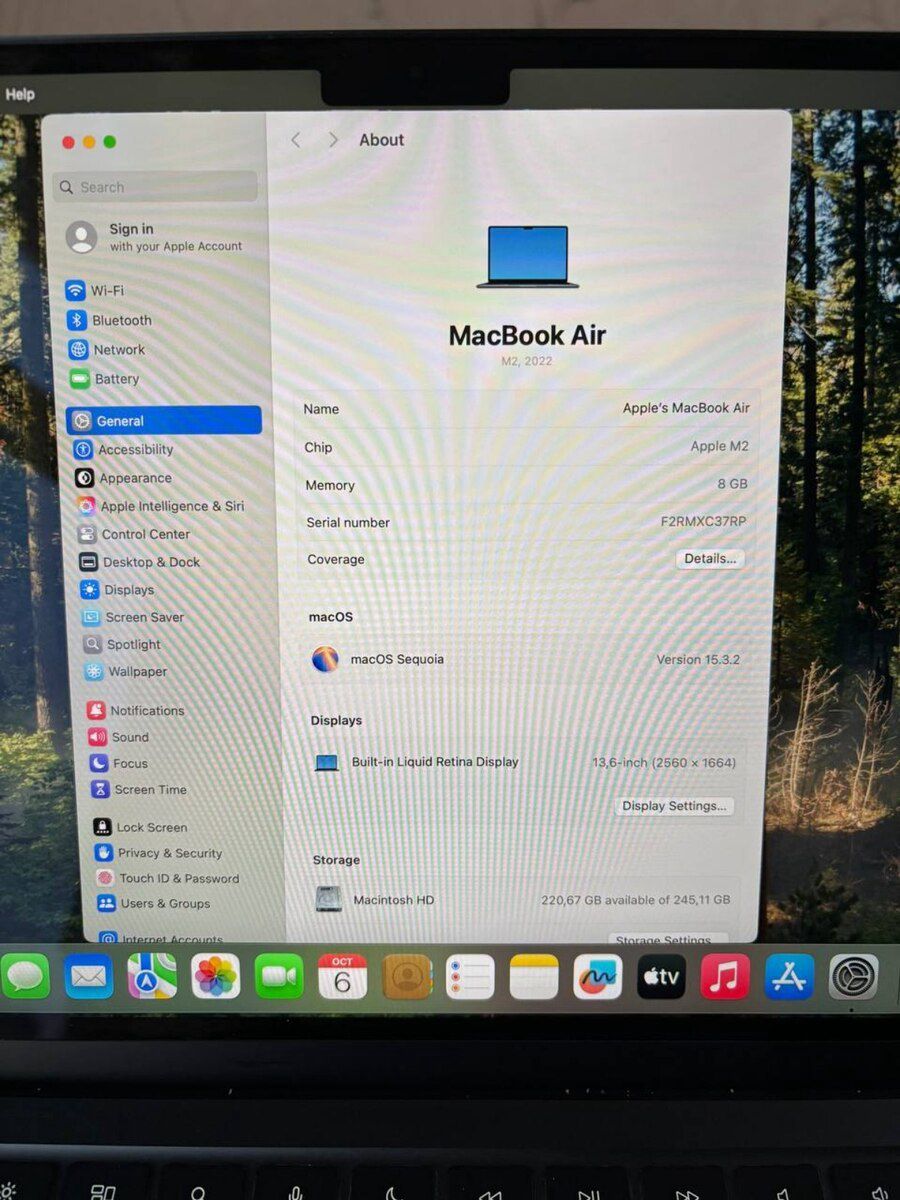 Apple Macbook M2 Air 13 inch 8/156 — Noutbuklar, Bakı (12)
