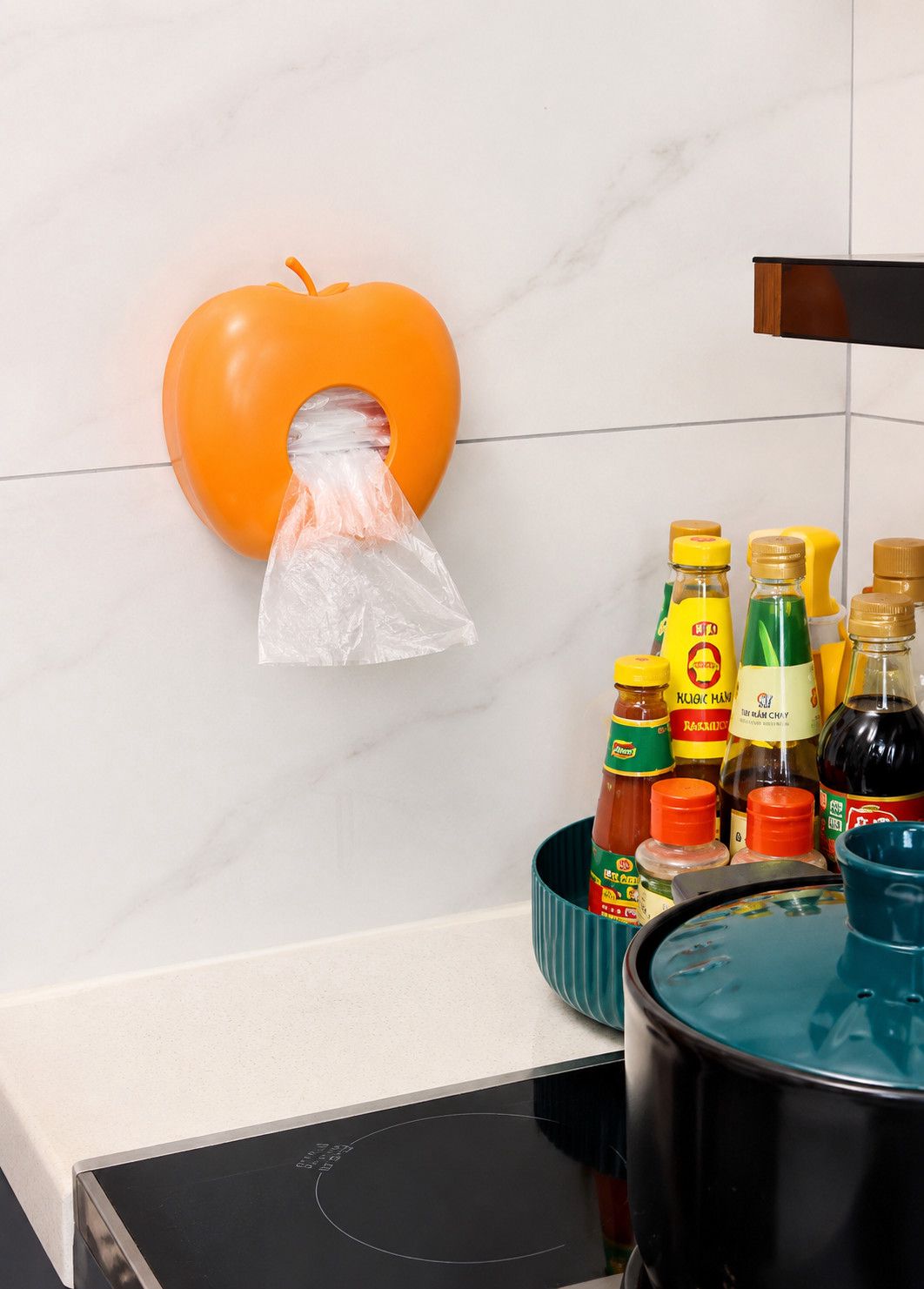 Qida plonkası üçün dispenser W8001, plastik, yaşıl, 14x14 sm — Mallar, Bakı (2)