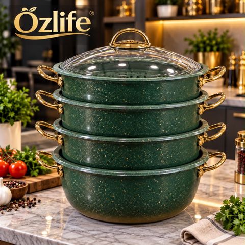 Mantı bişirici, 5 mərtəbə, qranit, 30 sm, yaşıl — 179.99 ₼ · Bakı · Mallar Mantı bişirici, 5 mərtəbə, qranit, 30 sm, yaşıl — Bakı