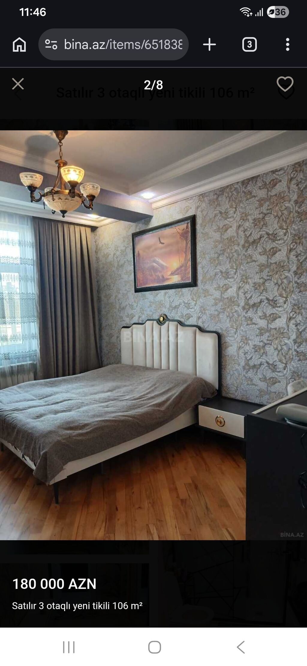 3 otaqlı, Yeni tikili, 106 kv. m — Mənzil, Xırdalan (2)