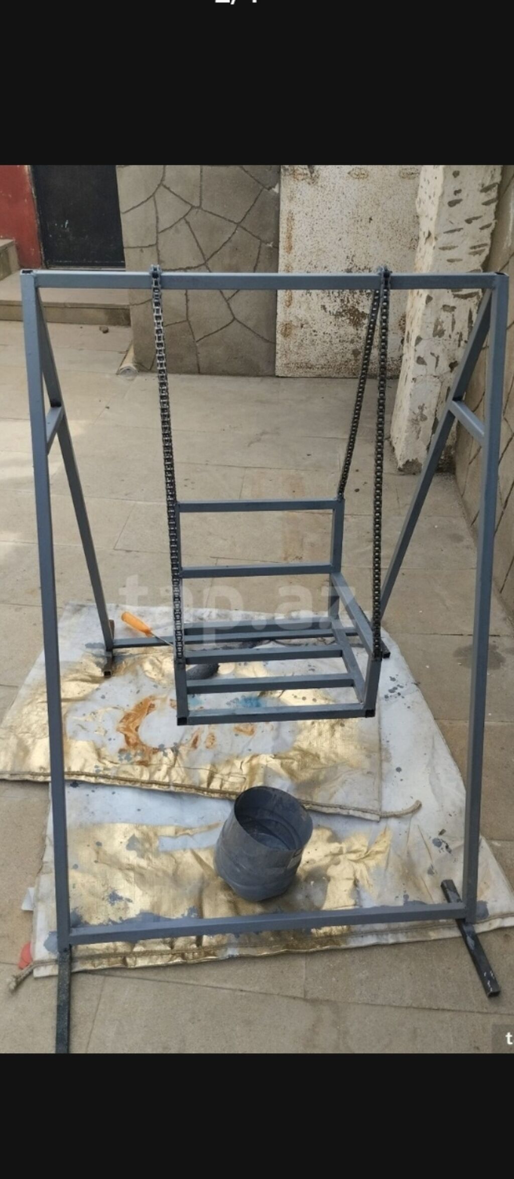 Metal yelləncək karkası - Material: qalın divarlı metal profil boru — Yelləncəklər-yuvaları və hamaklar, Pirəkəşkül (2)