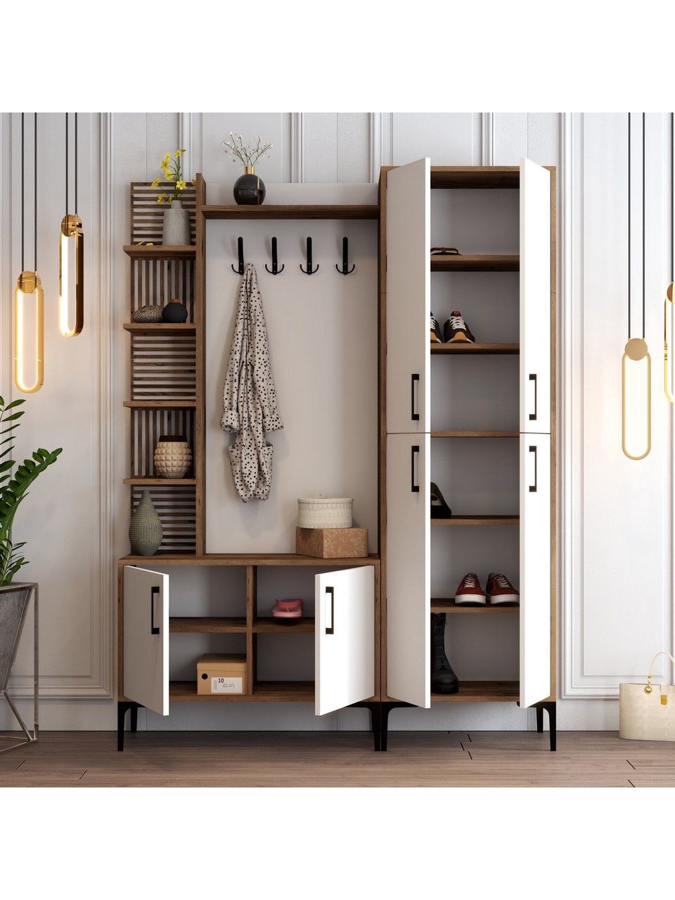 Şkaf dəhliz üçün Elegant Wood ZARR2027, laminat, ağ, 150x35x200 sm — Şkaflar, Bakı (3)
