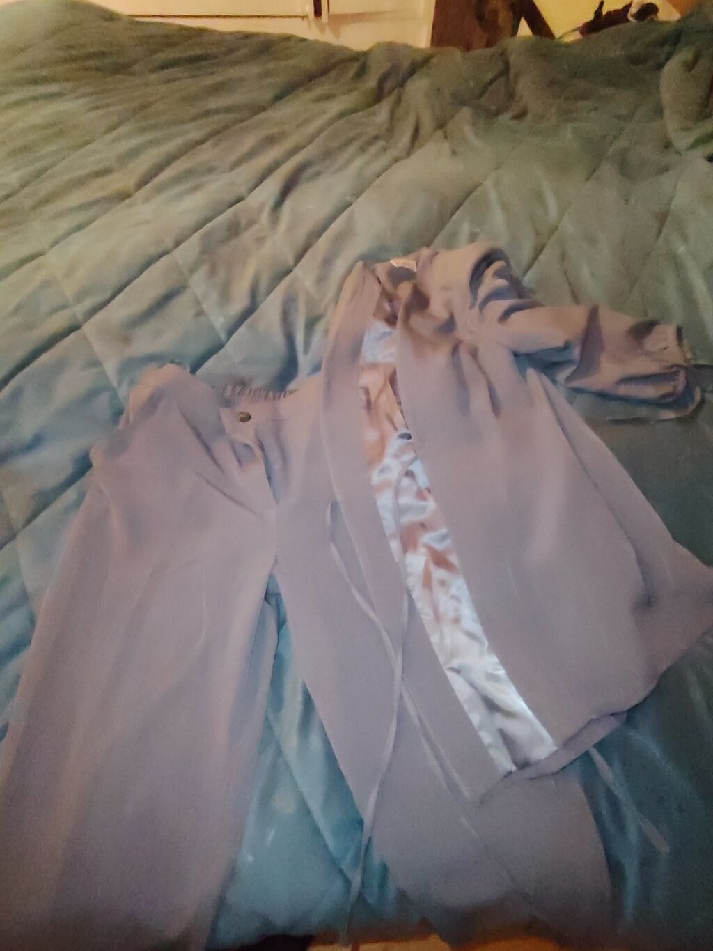 Qadın kostyum dəsti – şalvar + jaket - Rəng: tozlu bənövşəyi/boz ton — Kostyum, Bakı (4)