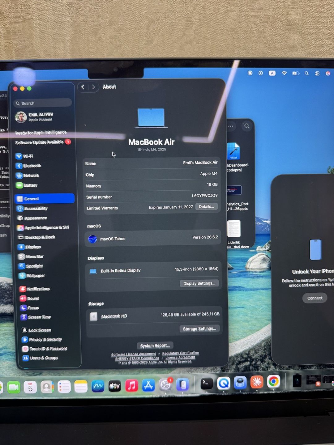 MacBook Air 15” M4 16GB/256GB — Noutbuklar, Bakı (4)