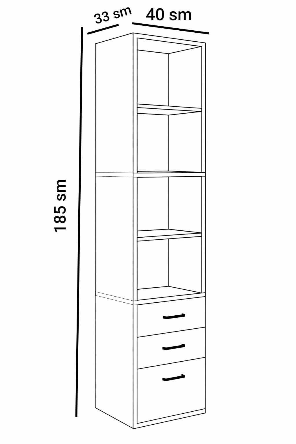 Şkaf 13900551, Ldsp, 33x185x40 sm — Şkaflar, Bakı (2)