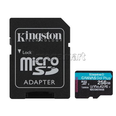 Yaddaş kartı Kingston 256GB microSDXC Canvas Go Plus Gen4 200MB/s A2 U3 V30 (SDCG4/256GB) — Bakı