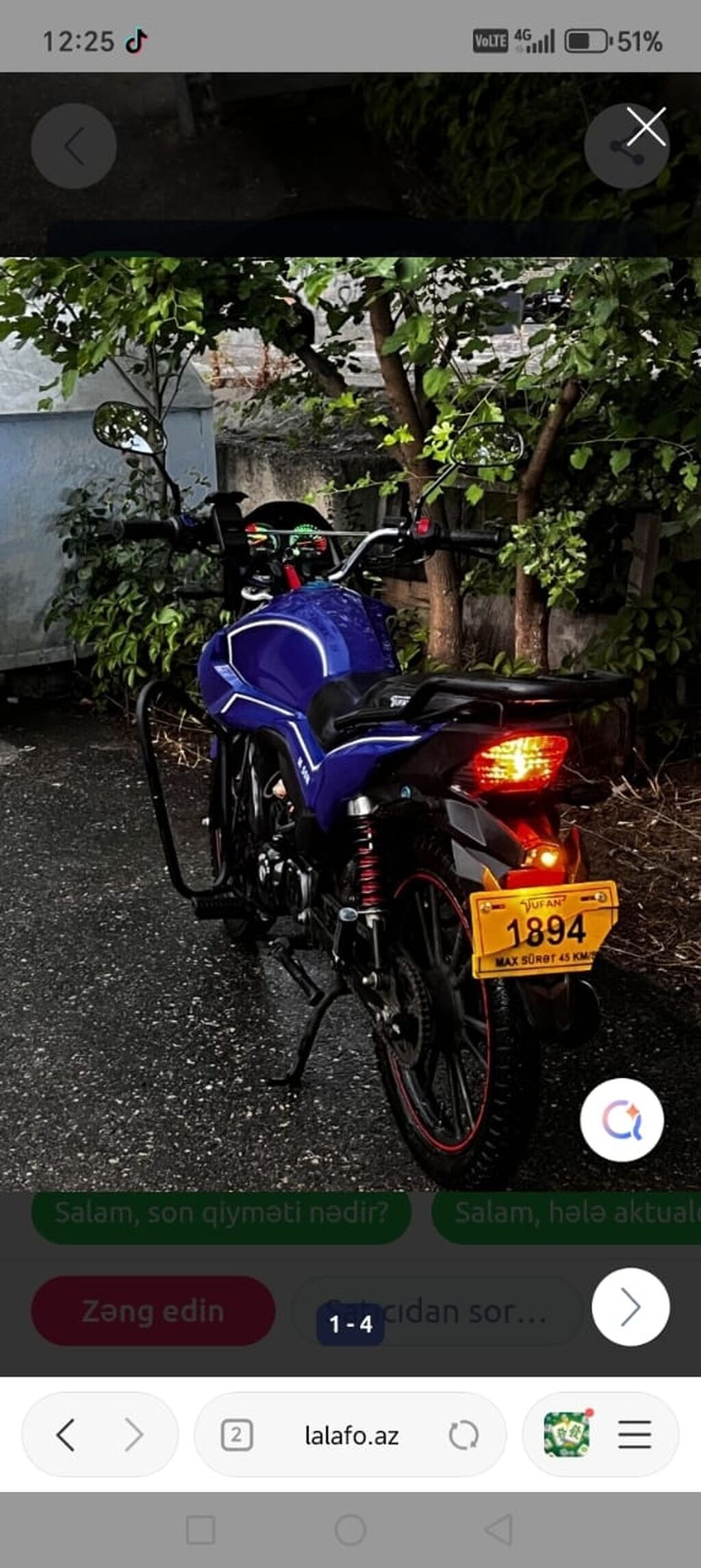 Tufan - m50n, 50 sm3, 2024 il, 5000 km — Motosikletlər, Novxanı (4)