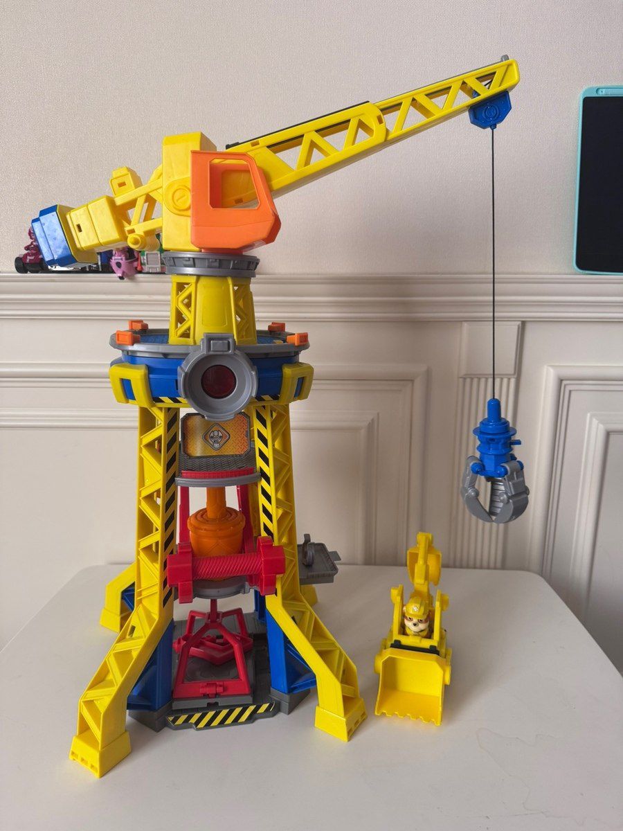Строительная башня с краном и фигуркой Крепыша PAW Patrol Rubble & Crew — Oyuncaqlar, Bakı (3)