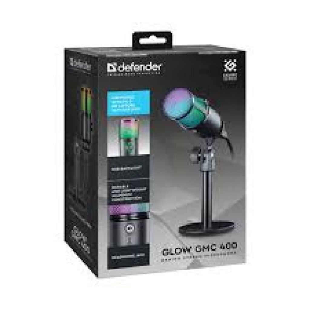 Defender Glow GMC 400 USB kondensator mikrofonu Oyun, canlı yayım — Mikrafonlar, Bakı (2)