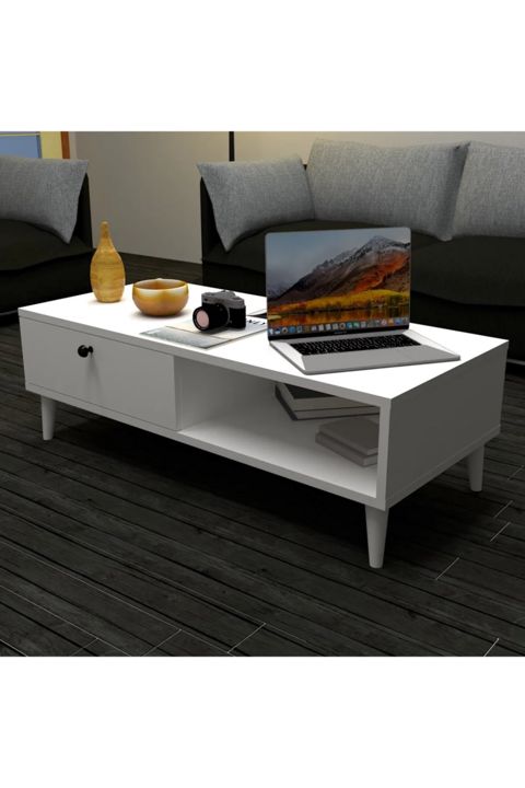 Jurnal masası Ev Plus Grain, Ldsp, ağ, 110x36x50 sm — Bakı