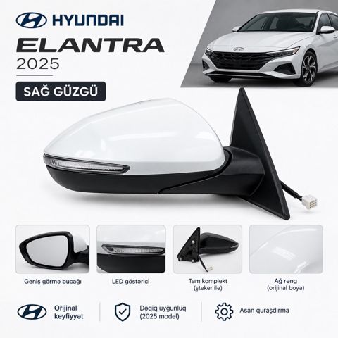 Hyundai Elantra 2025 sağ güzgüsü — Bakı