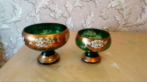 Bohemia Glass HR – Çexiya istehsalı dekorativ şirniyyat qabları dəs — Digah