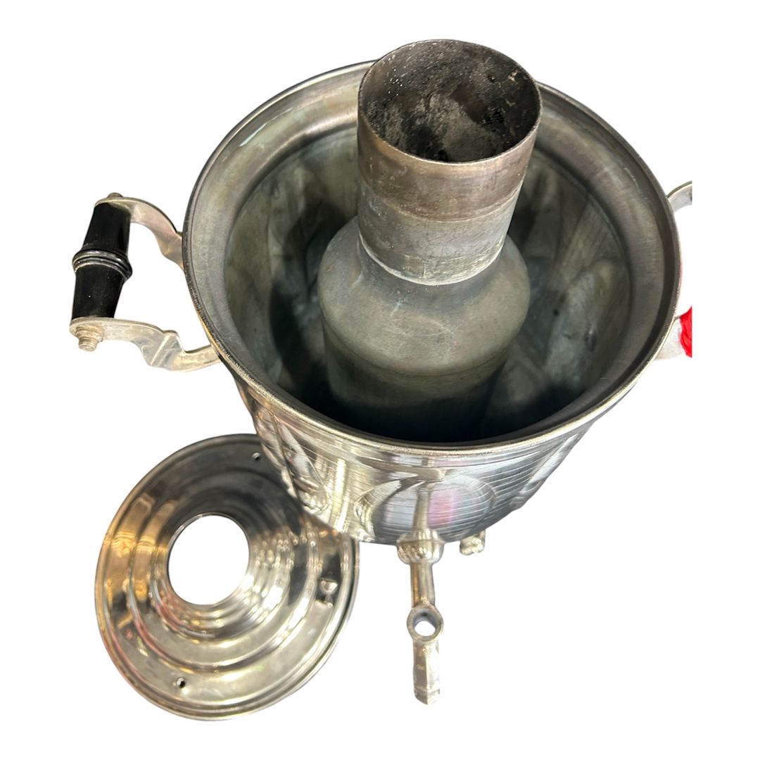 Restavrasiya olunmuş samovar, latun, gümüşü, 5 l — Mallar, Bakı (2)