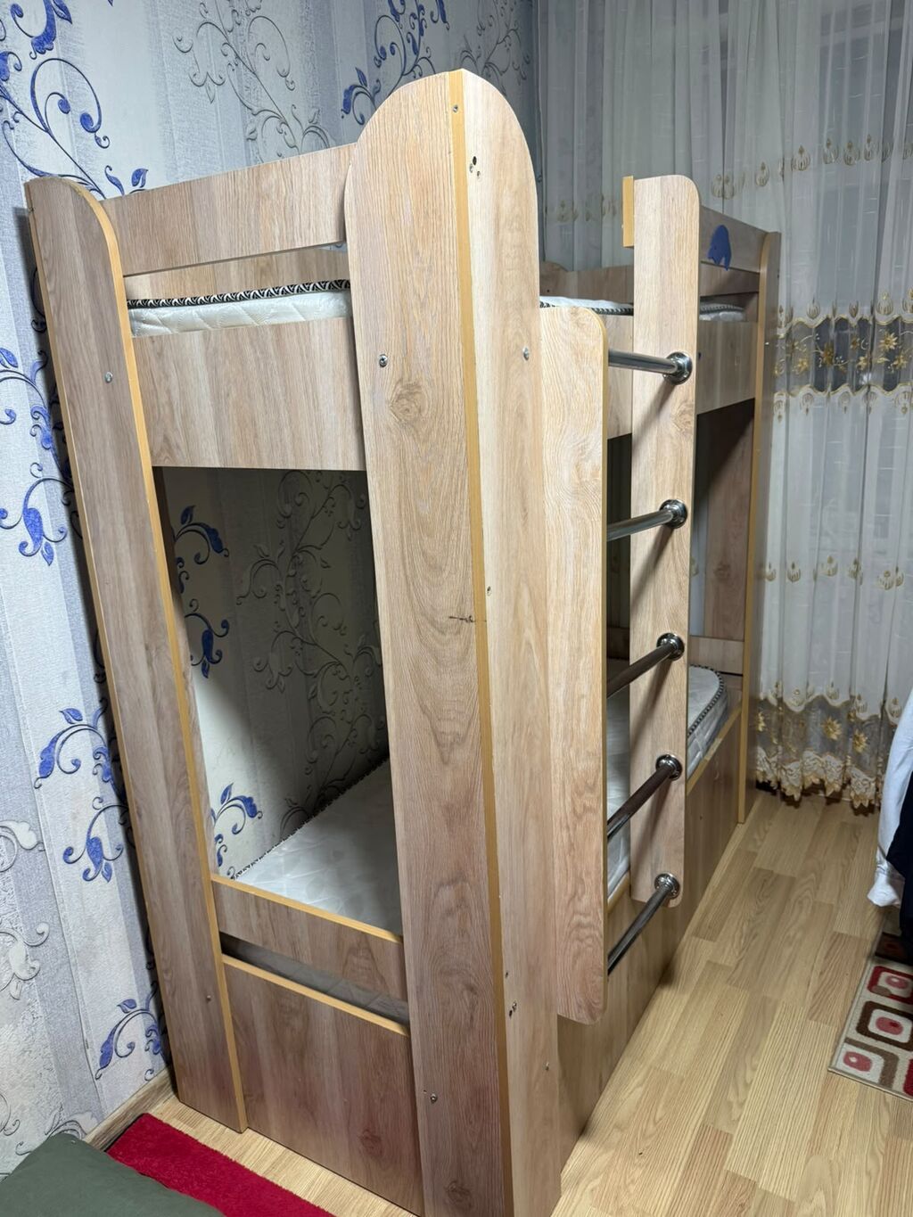 Oğlan və qız üçün, İşlənmiş, Çarpayı, Matras ilə, Siyirməsiz, MDF — Yataqlar, Xırdalan (2)