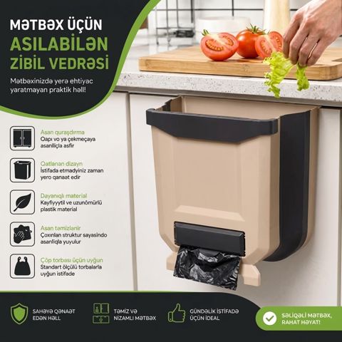 Ev üçün zibil qabı 3 l plastik — Bakı