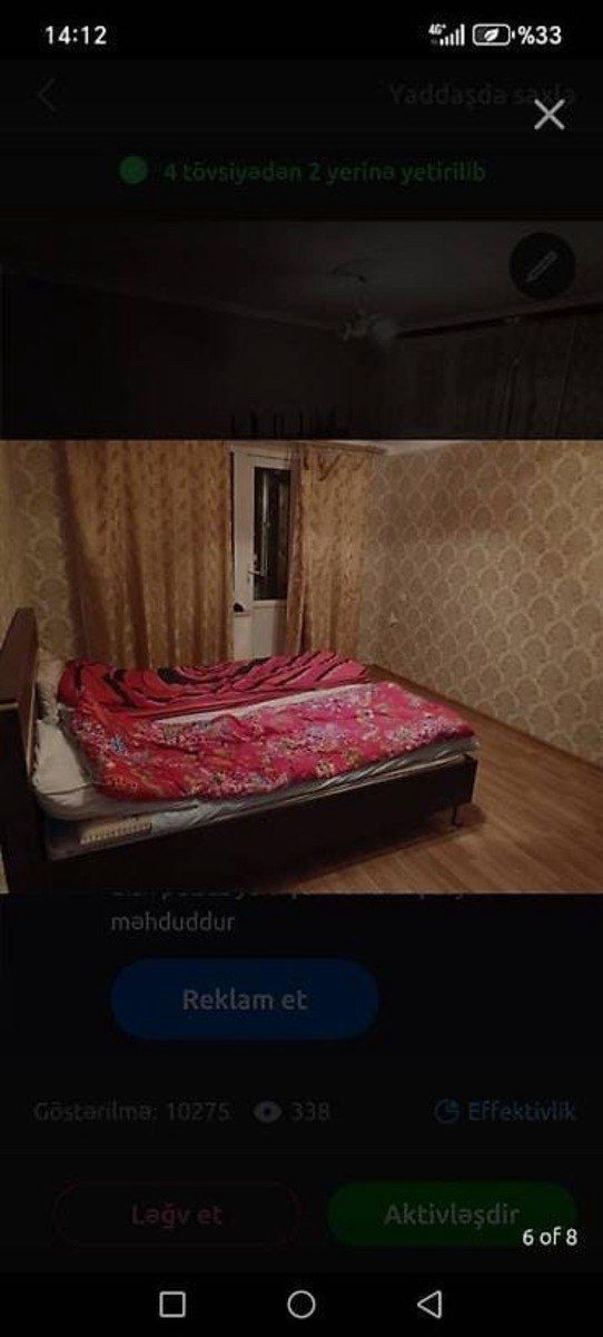 3-otaqlı mənzil kirayə verilir, Qara Qarayev m., 81 m² — Mənzil, Bakı (10)