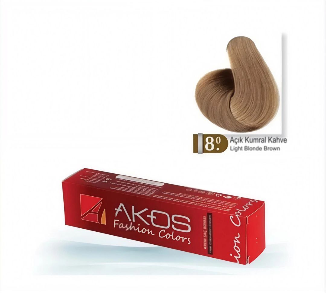 Saçlar üçün krem-boya Akos - 8.0 Açıq xurmayi qəhvəyi, 60 ml — Mallar, Bakı