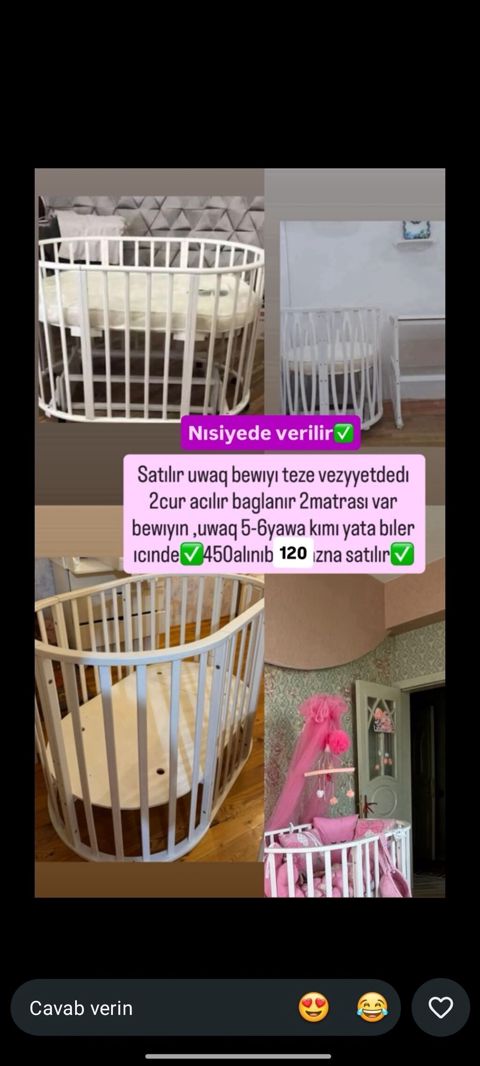 Oval formalı uşaq beşiyi – çevik konstruksiya - İki formada yığılıb — 120 ₼ · Bakı · Bəşikləri Oval formalı uşaq beşiyi – çevik konstruksiya - İki formada yığılıb — Bakı
