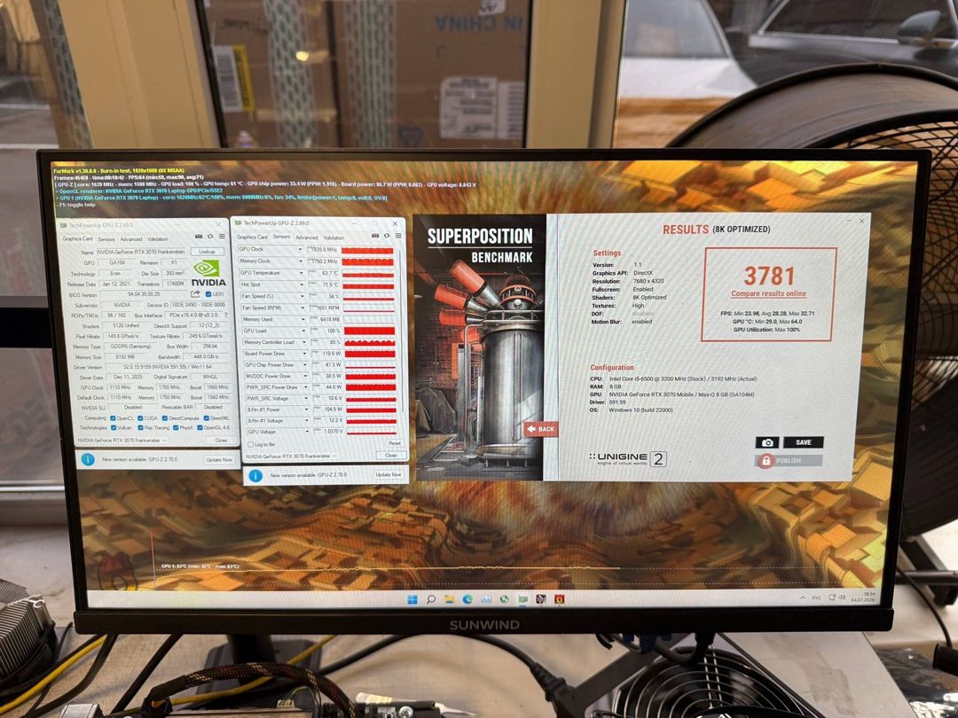 Nvıdıa GeForce RTX 3070M Laptop GPU 8GB (RFB) — Kompüterlər və noutbuklar, Bakı (9)