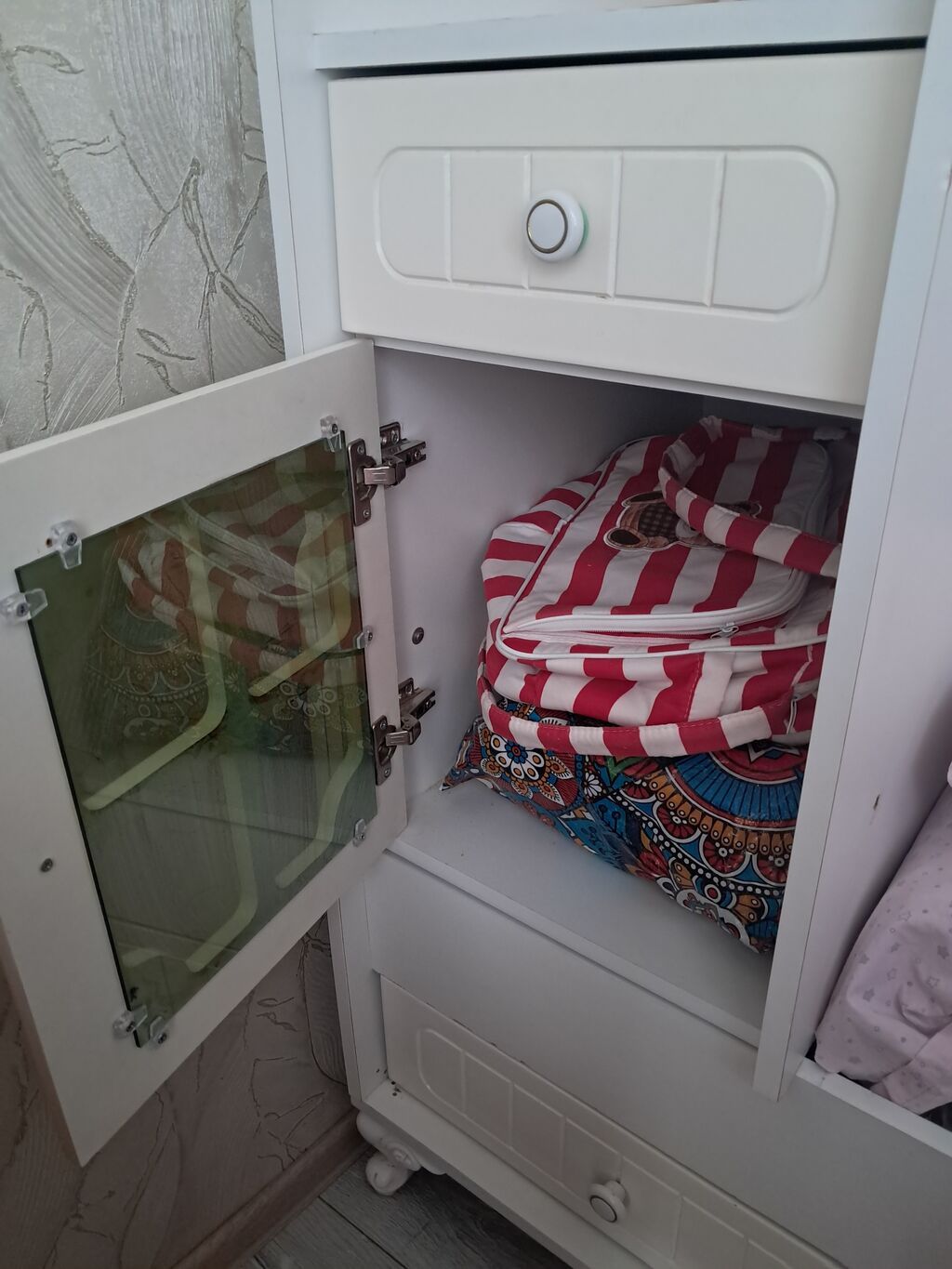 Oğlan və qız üçün, İşlənmiş, Dördbucaq, Beşik, Dəstsiz, Matras ilə, Yellənmə mexanizmsiz — Bəşikləri, Masazır (8)