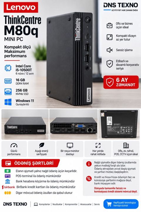 Lenovo ThinkCentre M80q i5-10500T — Bakı